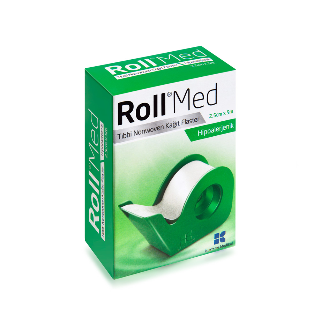 Roll Med 2.5 Cm X 5 M Tıbbi Nonwoven Kağıt Flaster (10 Paket)